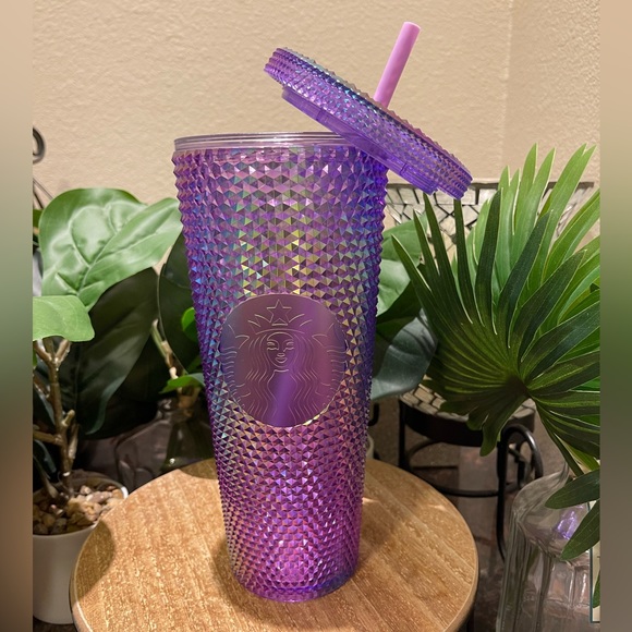 Starbucks 2022 Target Purple Rainbow Oil Slick Studded Venti Tumbler Cold Cup - Picture 3 of 11
